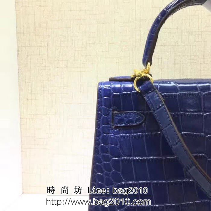 愛馬仕Hermes鱷魚紋 凱莉包 可手提肩背 0AM1539